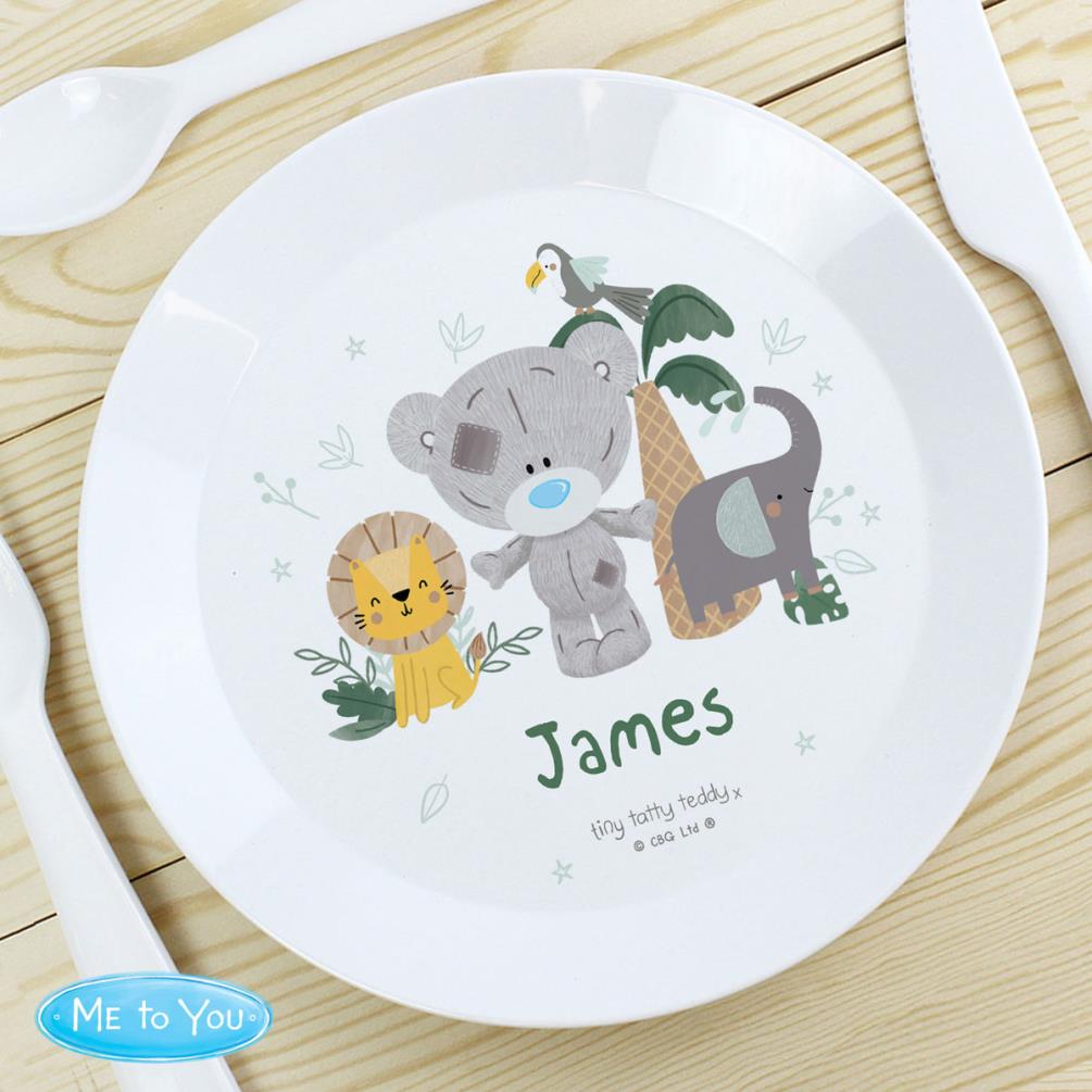 Personalised Tiny Tatty Teddy Jungle Animals Plastic Plate Extra Image 1